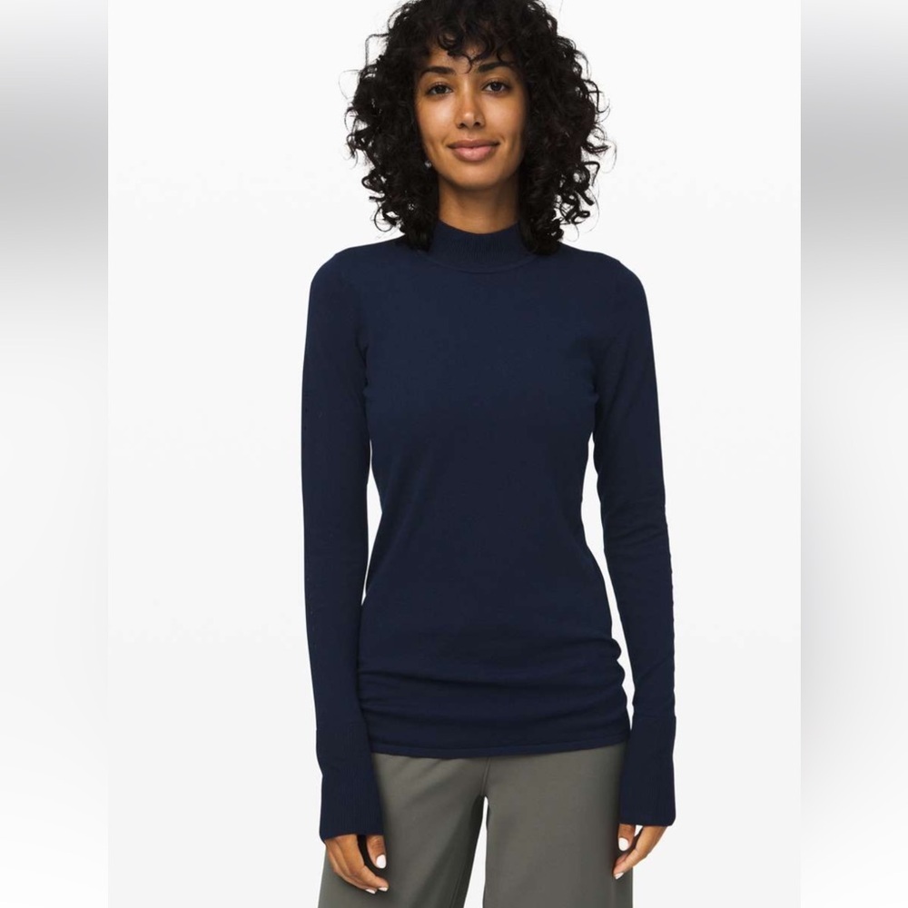 Lululemon Stand Steady Merino Wool‎ Mock Neck Sweater 6 Athleisure Classic